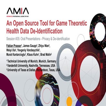 An Open Source Tool for Game Theoretic Health Data De-Identification