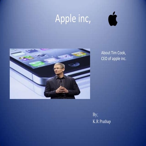 Tim Cook Apple inc. Leadership Concept | PPTX