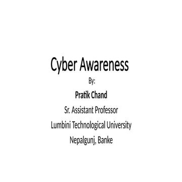 Cyber awareness of computer awareness cyber security
