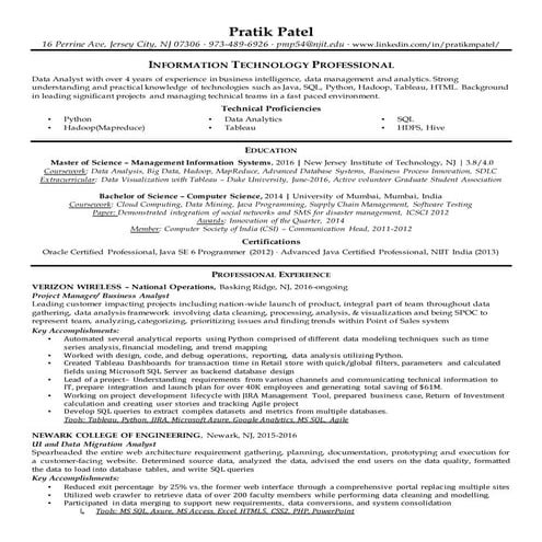Pratik Patel  resume