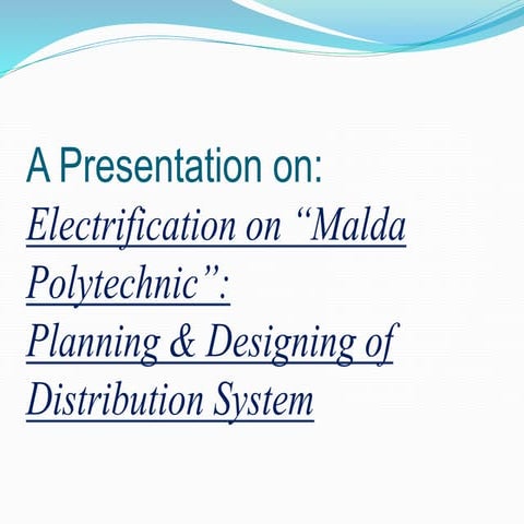 Planning & Designing of Distribution System