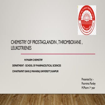 Peptidomimetics "chemistry of prostaglandin,thromboxane,leukoterine