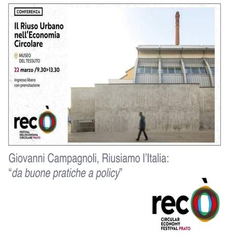 22.03.2019, Prato: Il riuso urbano nell'Economia Circolare