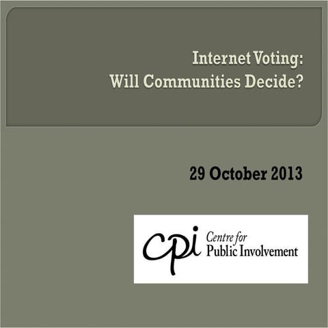 Internet voting: Will communities decide?