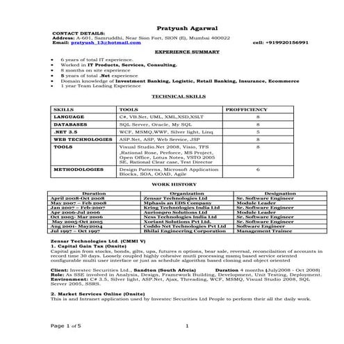 Pratyush Agarwal Net 6.5 Yrs