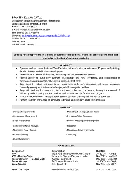 Praveen kumar datla cv