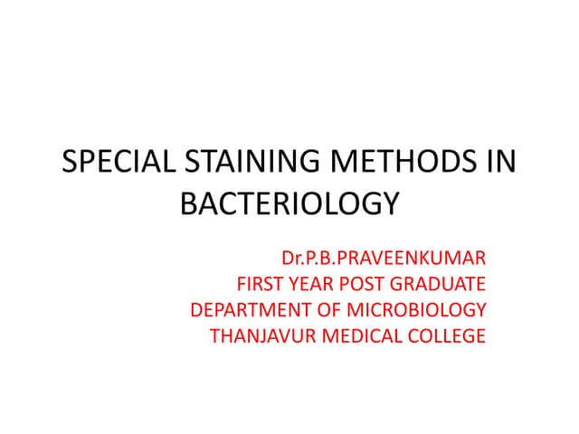 SPECIAL BACTERIAL STAINING 
