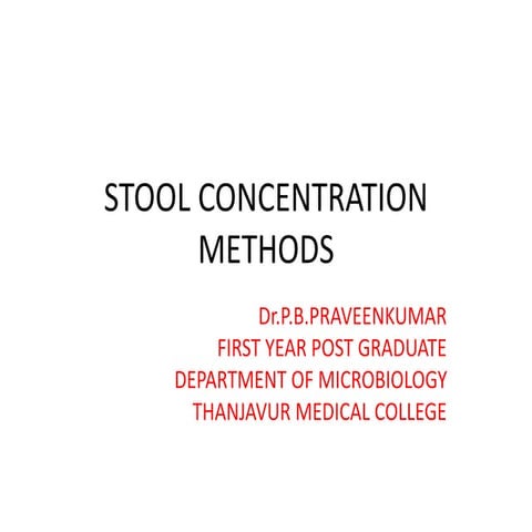 STOOL CONCENTRATION METHODS