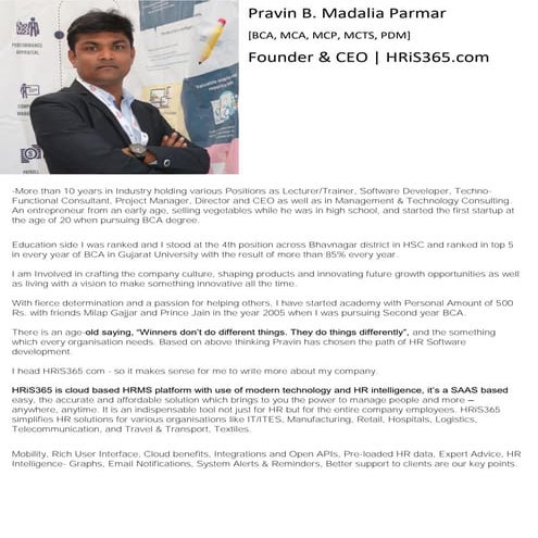 Pravin B. Madalia Parmar bio