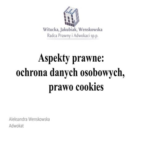 Prawo cookies i dane osobowe ochrona a.wenskowska