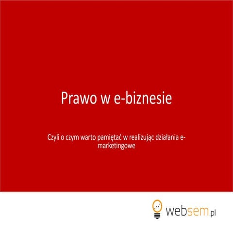 Prawo w e biznesie