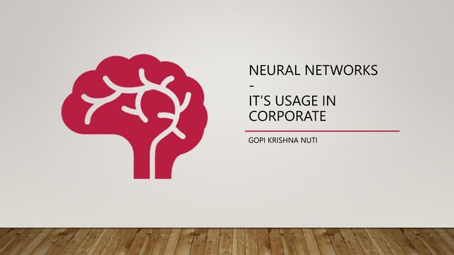Alloya Corporate Invests In Neural Networks Neural Networks - it’s usage in Corporate | PPT