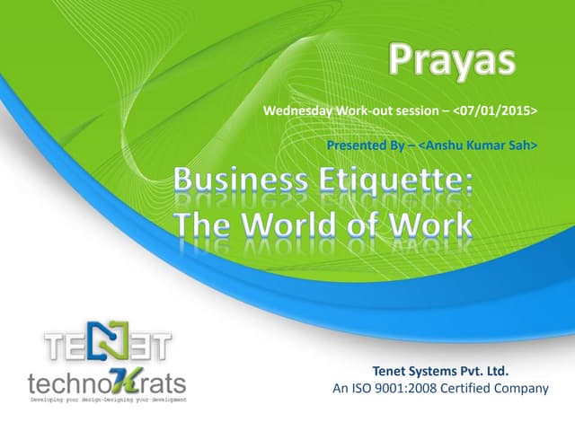 Business etiquette by Anshu Kumar Sah