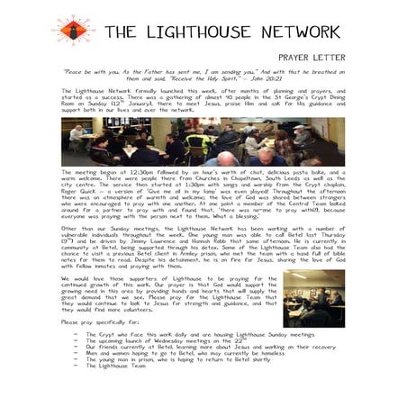 Lighthouse Network Prayer Letter