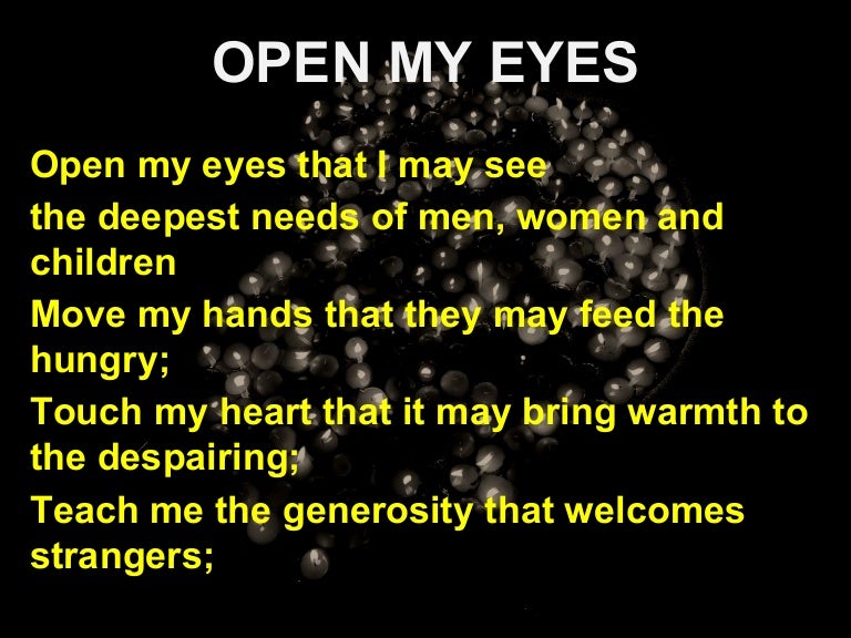 Prayer Open My Eyes
