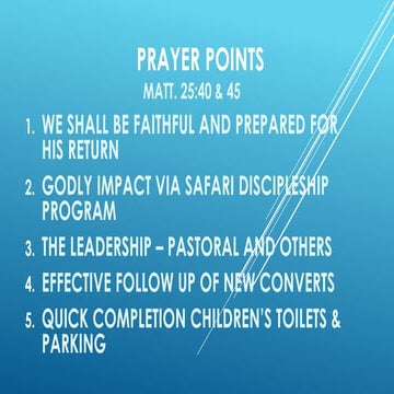 Prayer points