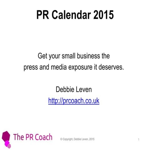 How to create a PR Calendar 2015