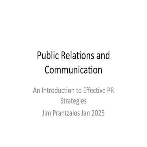 Public Relations  Communication Presentation
