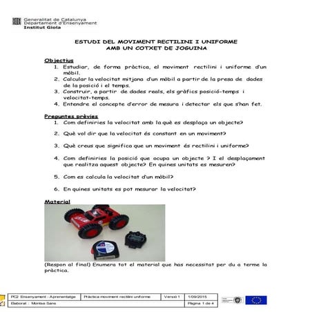 Pràctica moviment dun cotxe