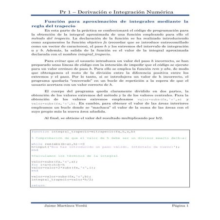 DERIVACIÓN E INTEGRACIÓN NUMÉRICA