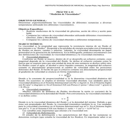 Práctica 1 Medición de Viscosidades