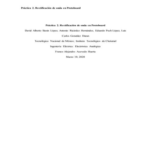 Electrónica digital - Rectificación de onda en Protoboard 