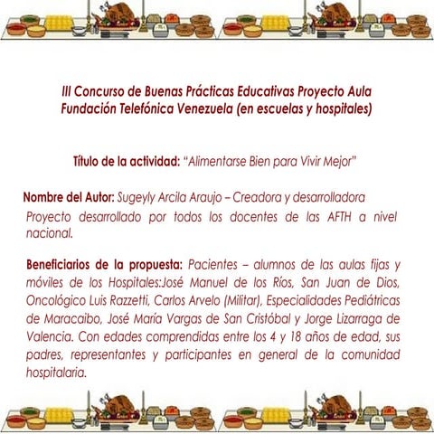 Buena Práctica Educativa AFT 2013 Alimentación y Nutrición