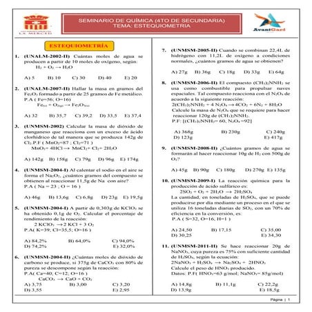 Práctica de estequiometria