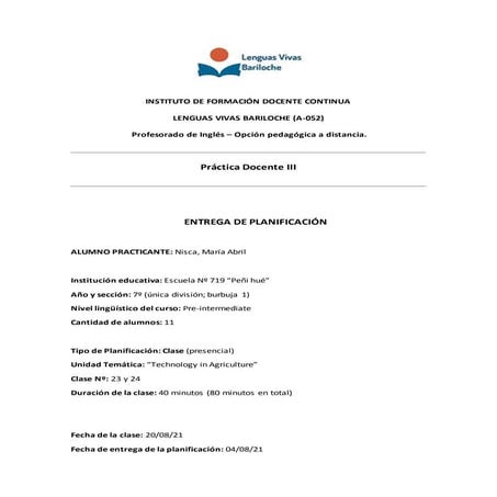 Práctica docente iii   lessons 23 and 24 - nisca