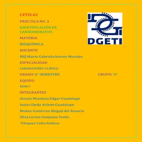 PRÁCTICA IDENTIFICACIÓN DE CARBOHIDRATOS
