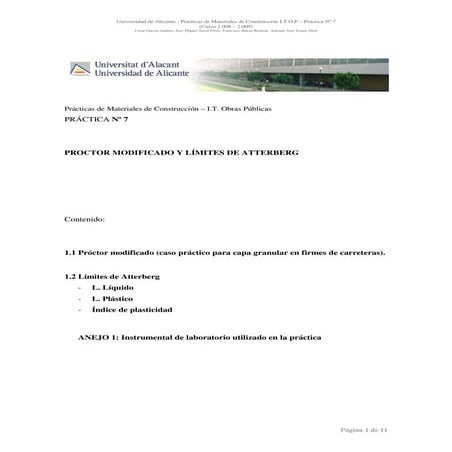 Práctica nº 7  límites de atterberg y proctor