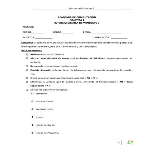 Prácticas de windows 7
