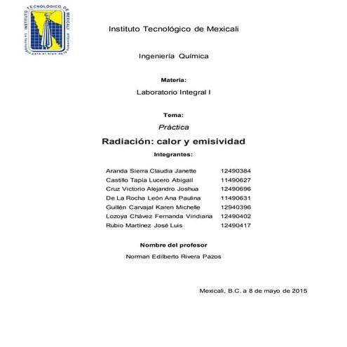 Práctica XV Radiación 