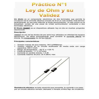 Práctico Ley de Ohm y su Validez
