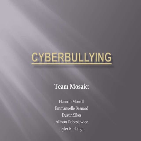 Pr cyberbullying campaign powerpoint