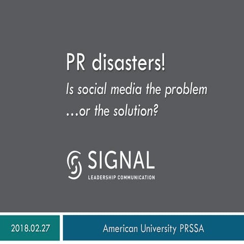 PR disasters: is social the problem or the solution?