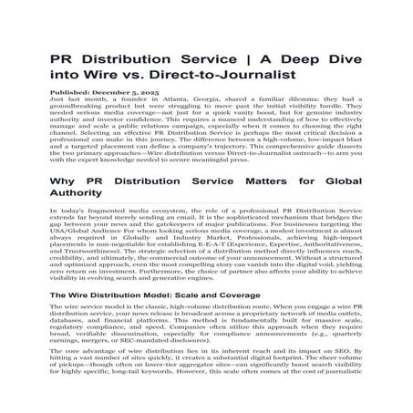 PR Distribution Service | Wire vs. Direct-to-Journalist Strategy