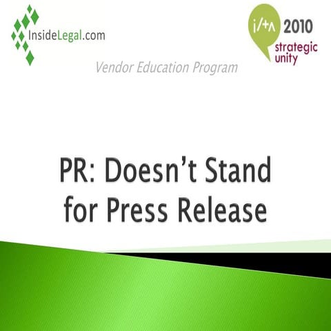 PR Doesn't Stand for Press Release