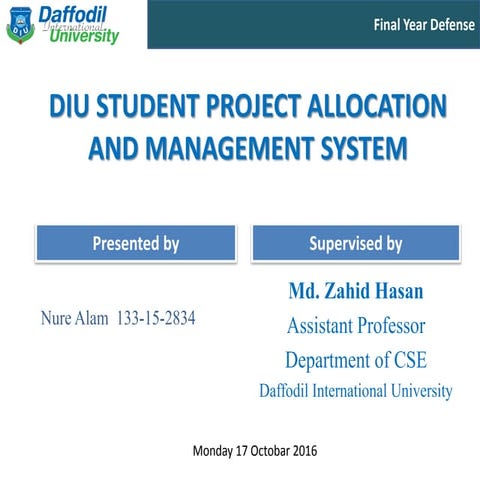 STUDENT PROJECT ALLOCATION AND MANAGEMENT SYSTEM 