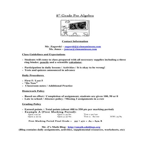 Pre algebra outline-palat