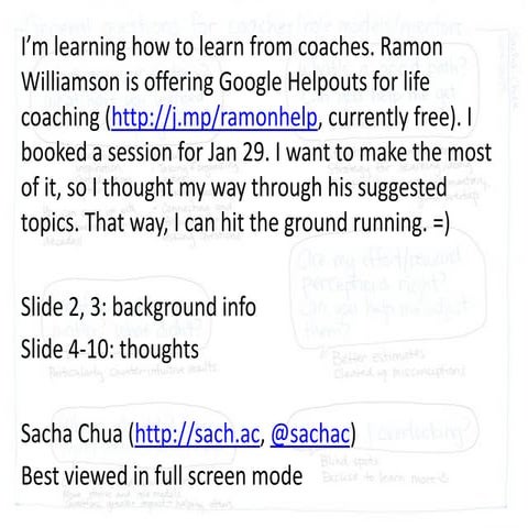 Pre-coaching notes