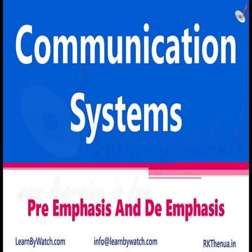 Pre emphasis and de-emphasis | Communication Systems