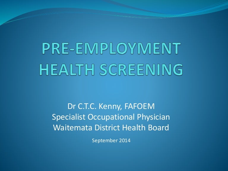 Preemployment health screening