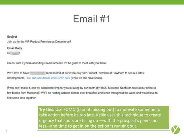 Pre event drip campaign