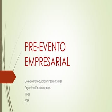 Pre evento empresarial