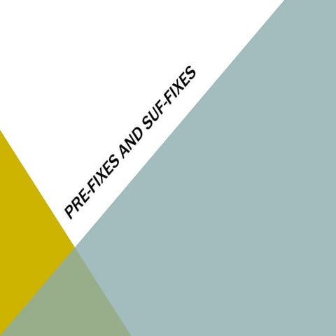 Pre fixes and suf-fixes- educ 6305 | PPTX