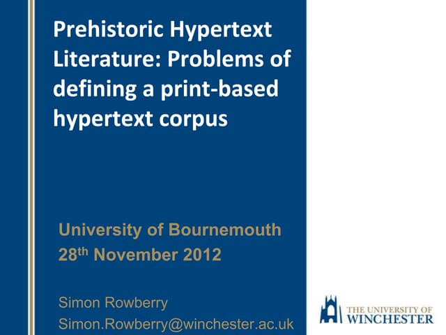 Pre-Historic Hypertext 