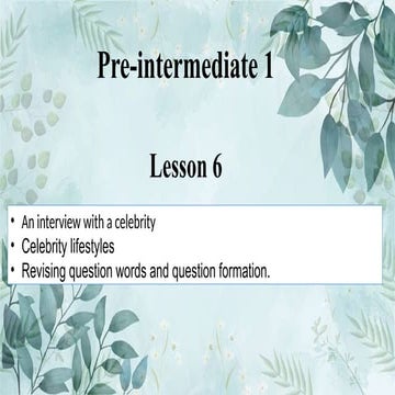 Pre-intermediate 1, lesson 6 revising .pptx