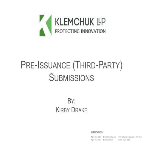 Pre-Issuance (Third-Party) Submissions - More Detailed