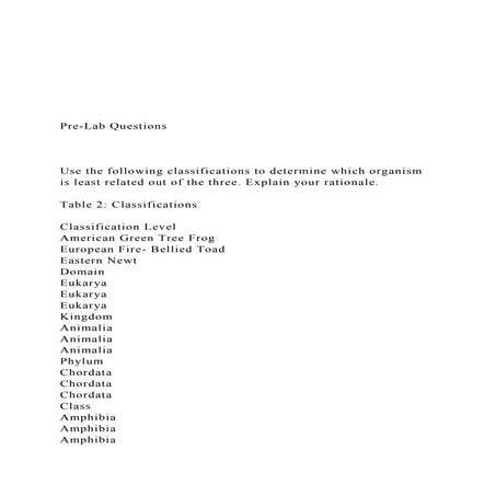 Pre-Lab QuestionsUse the following classificatio.docx